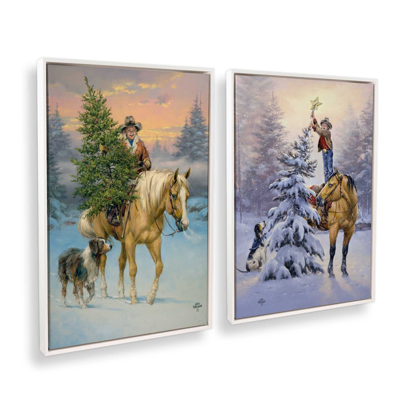 [Color:Opaque White], Picture of art in a White frame at an angle