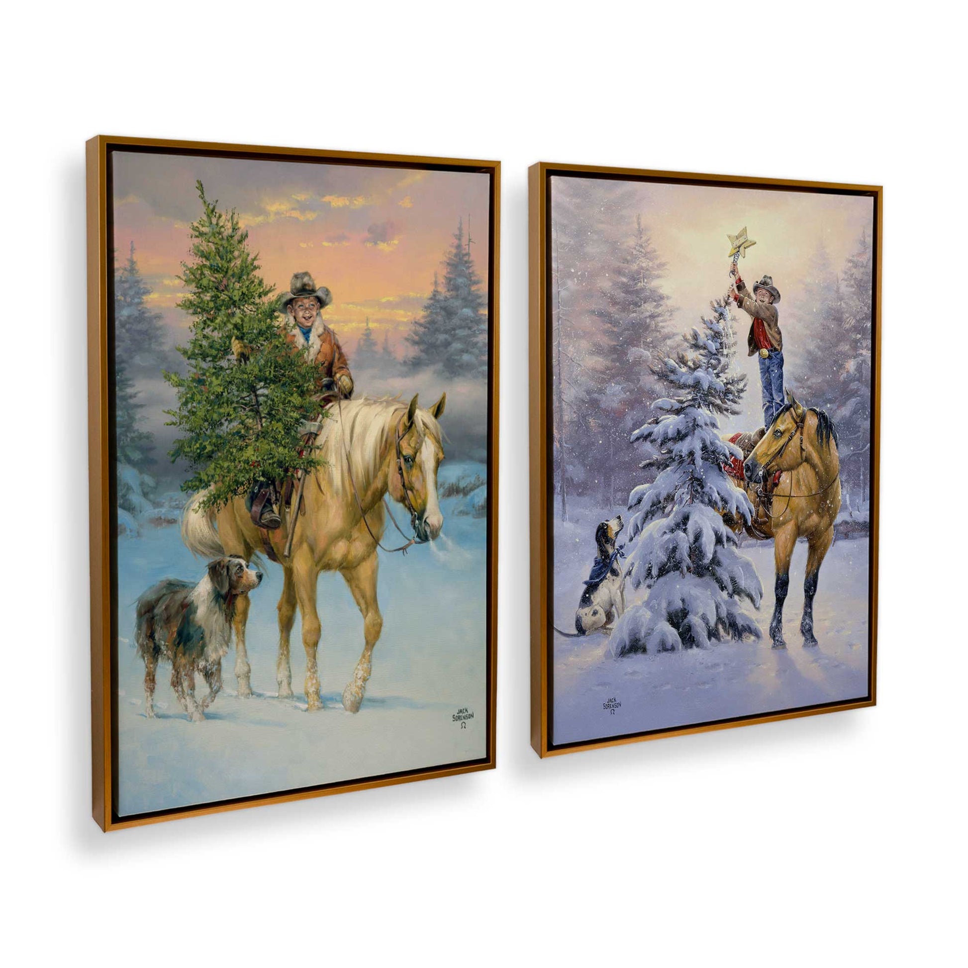 [Color:Polished Gold], Picture of art in a Polished Gold frame at an angle