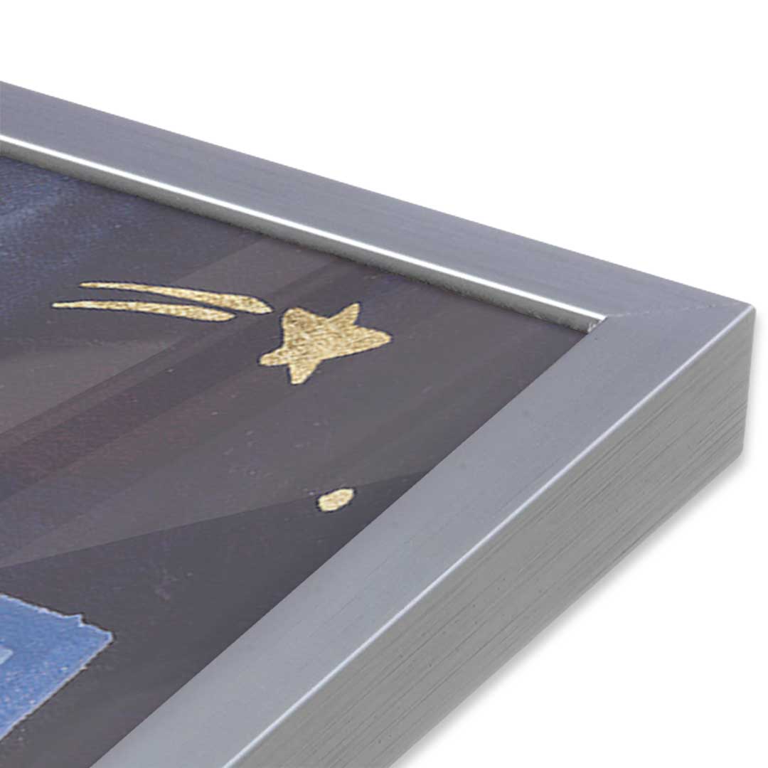 [Color:Polished Chrome], Picture of art in a Polished Chrome frame of the corner