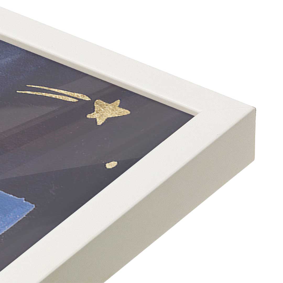 [Color:Opaque White], Picture of art in a Opaque White frame of the corner