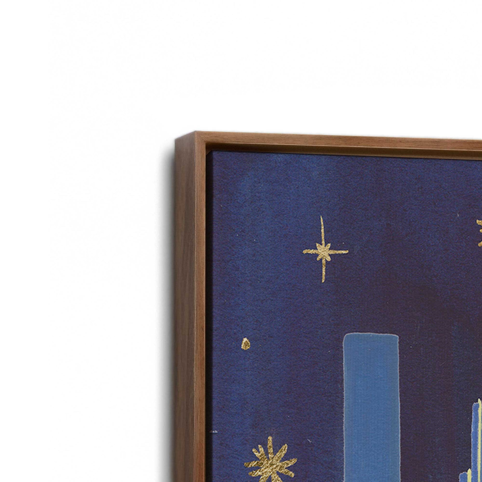 [Color:Walnut], Picture of the corner of the art