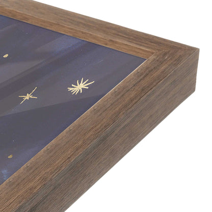 [Color:Walnut], Picture of art in a Walnut frame of the corner