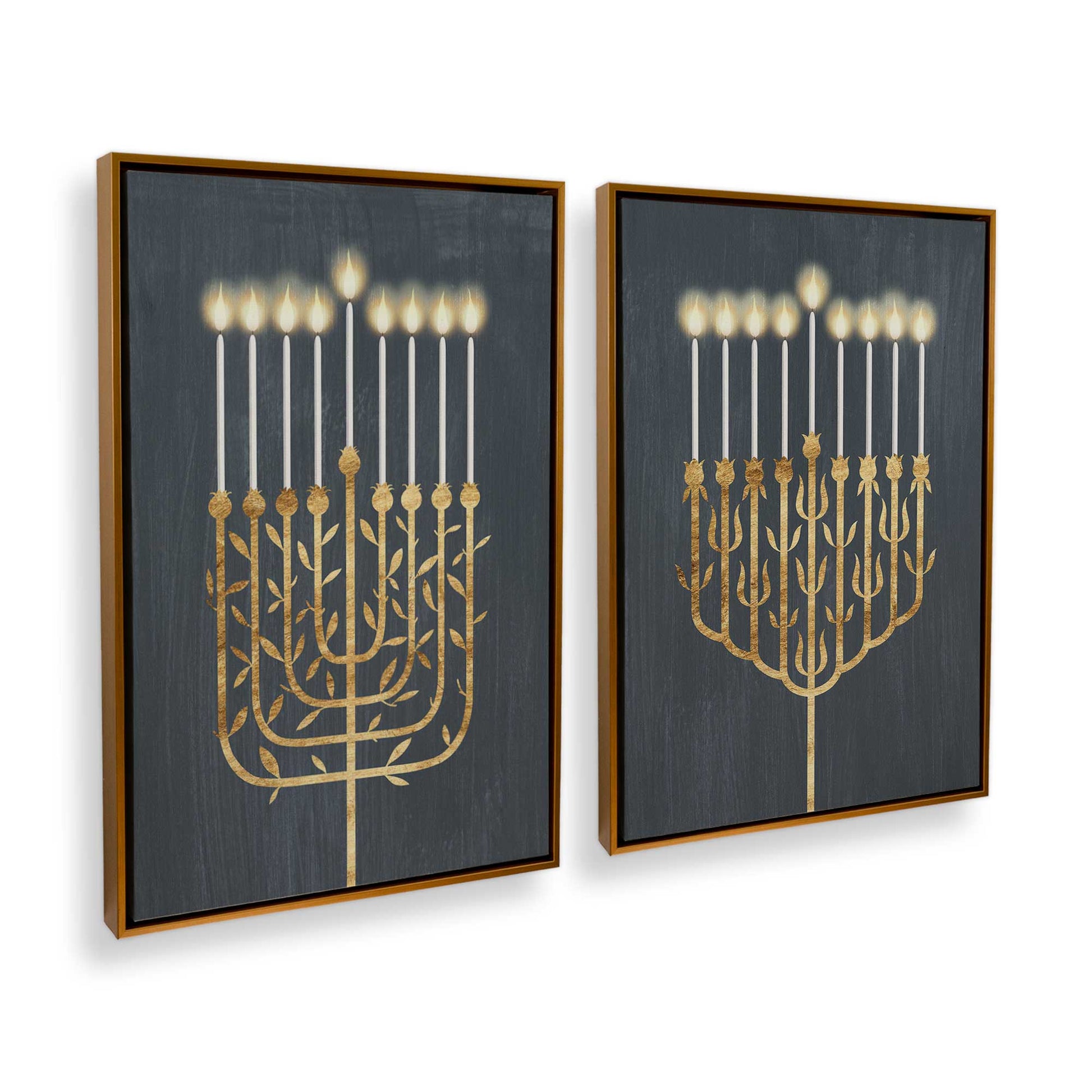 [Color:Polished Gold], Picture of art in a Polished Gold frame at an angle