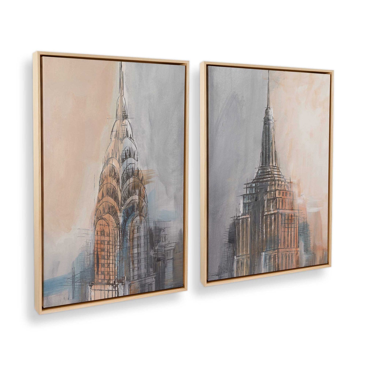 [Color:American Maple], Picture of art in a American Maple frame at an angle