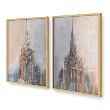 [Color:American Maple], Picture of art in a American Maple frame at an angle