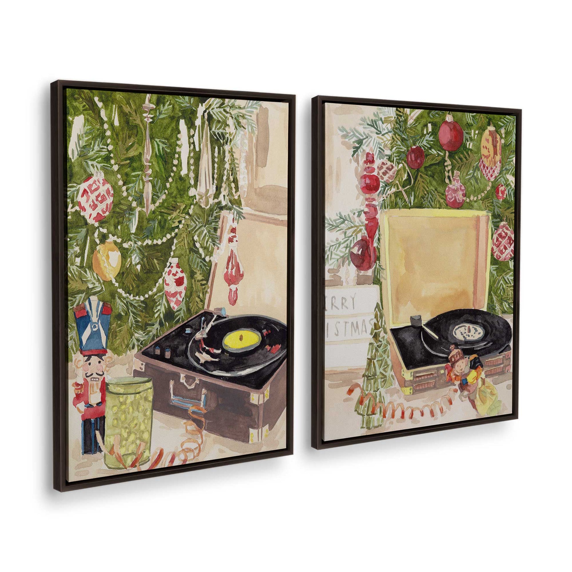 [Color:Espresso], Picture of art in a Espresso frame at an angle