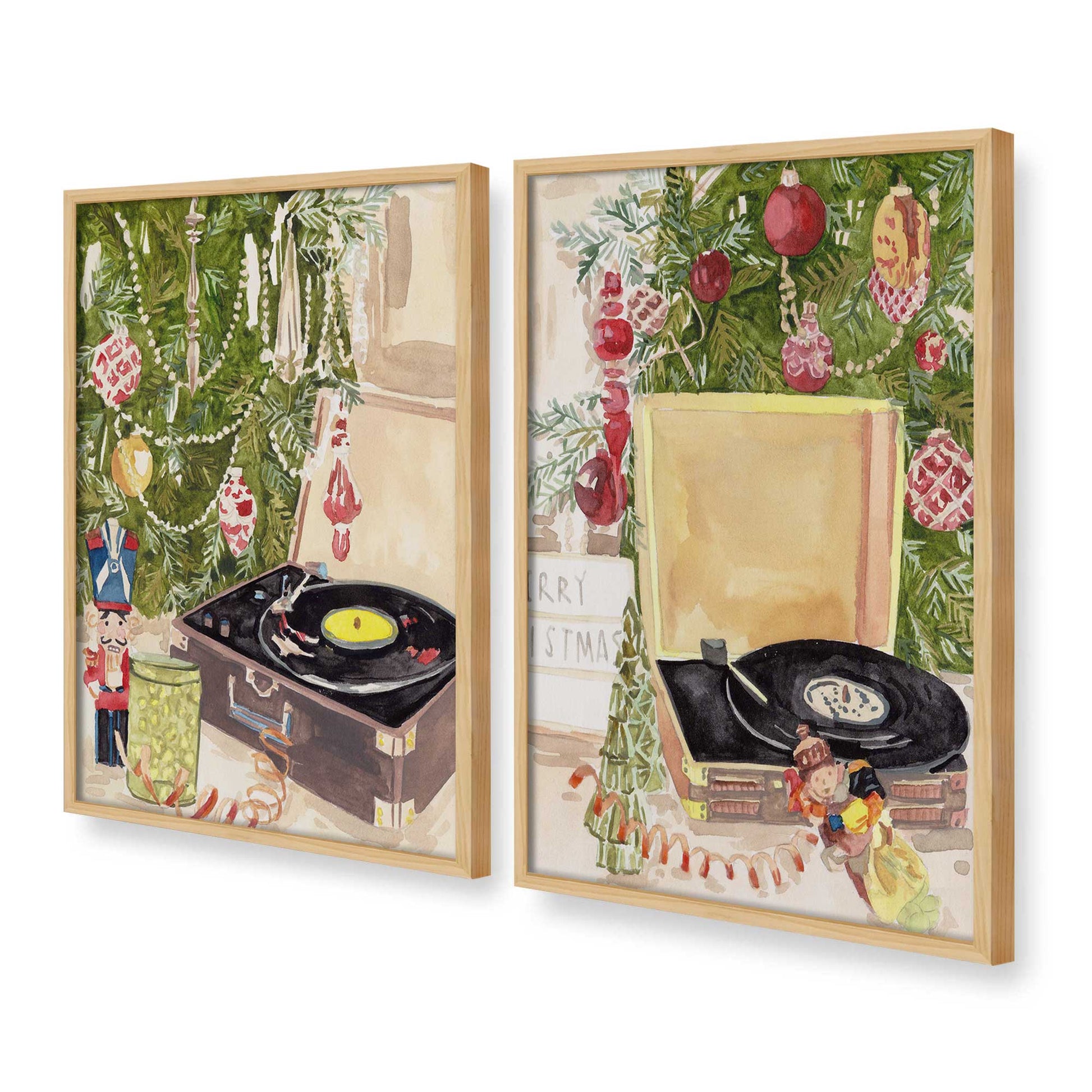 [Color:American Maple], Picture of art in a American Maple frame at an angle