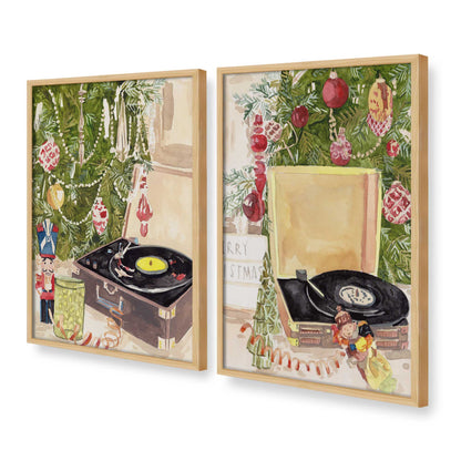 [Color:American Maple], Picture of art in a American Maple frame at an angle