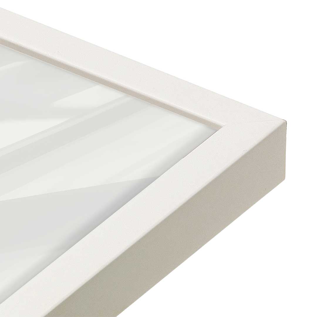 [Color:Opaque White], Picture of art in an Opaque White frame of the corner