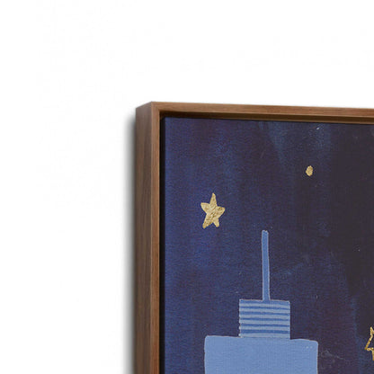 [Color:Walnut], Picture of art in a Walnut frame at an angle