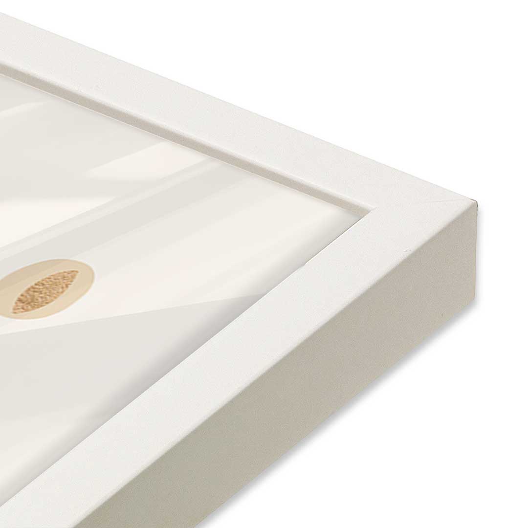 [Color:Opaque White], Picture of art in an Opaque White frame of the corner