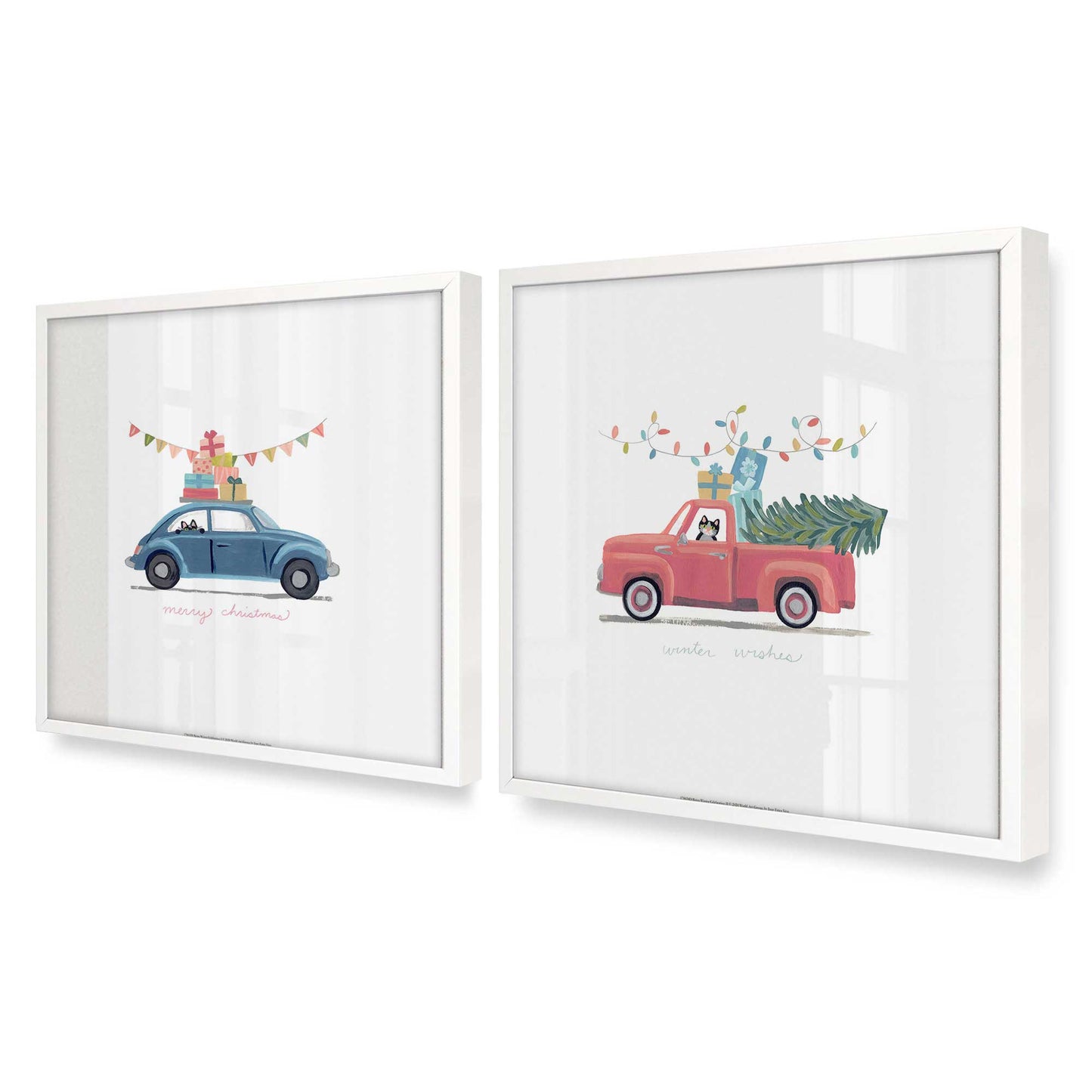 [Color:Opaque White], Picture of art in an Opaque White frame at an angle