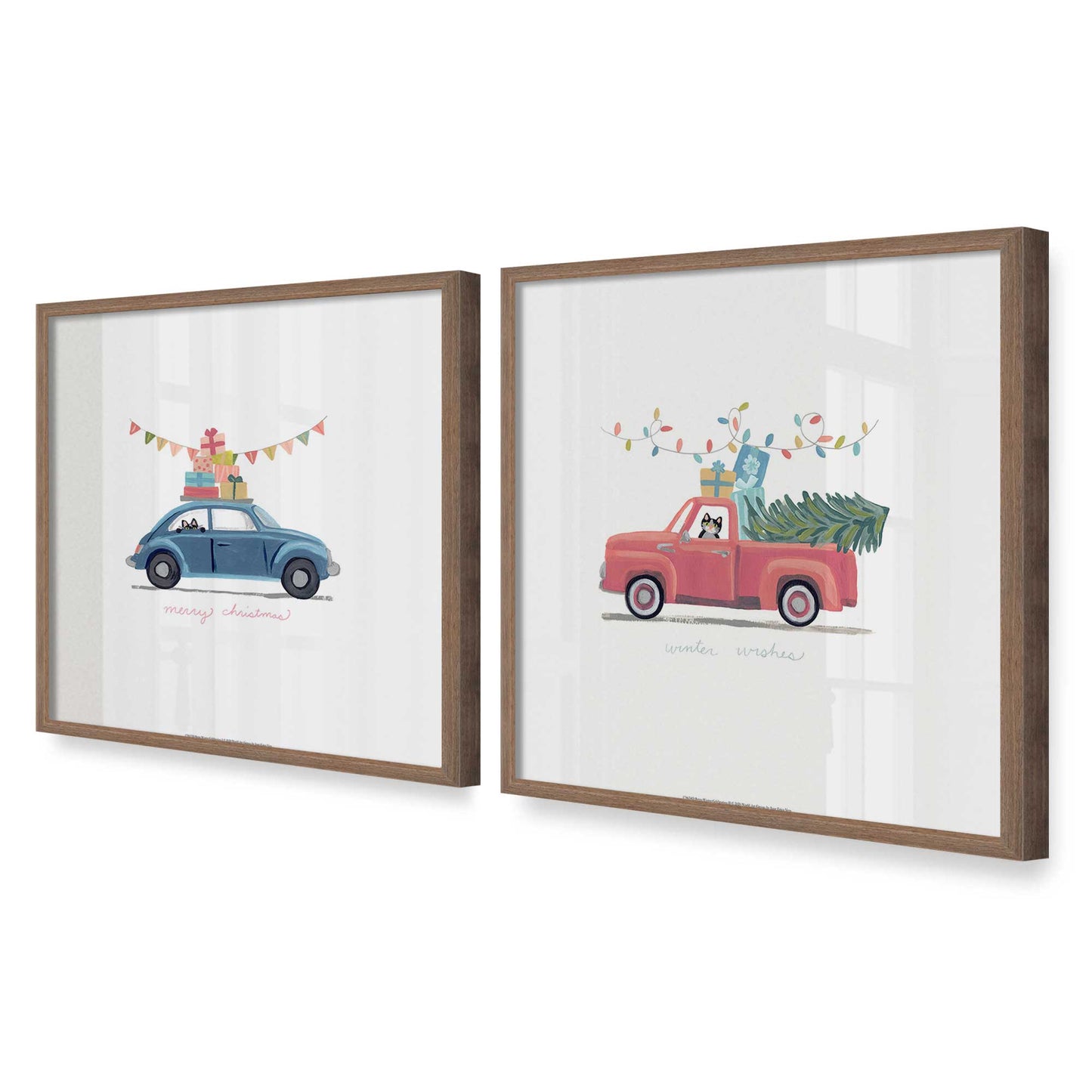 [Color:Walnut], Picture of art in a Walnut frame at an angle