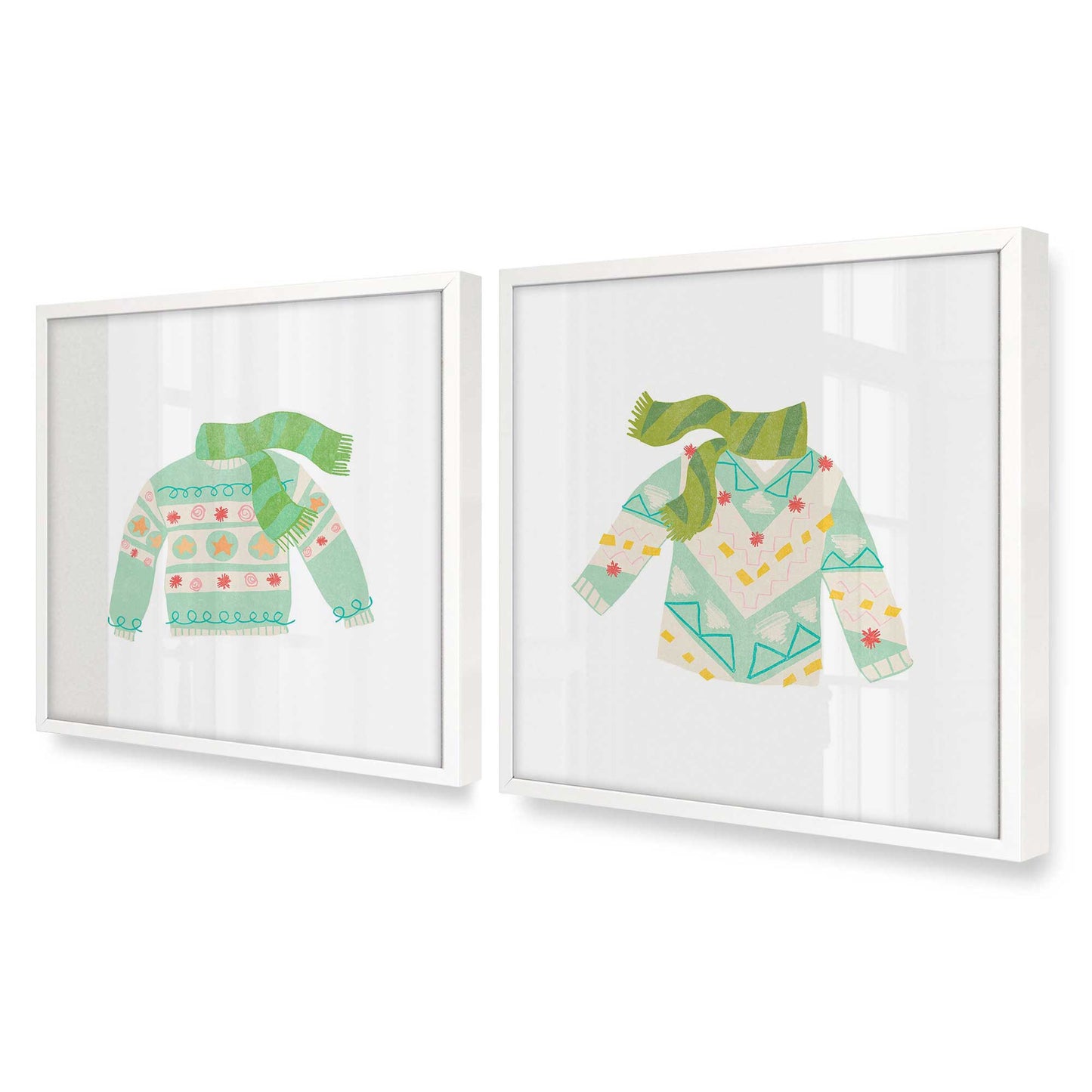 [Color:Opaque White], Picture of art in an Opaque White frame at an angle