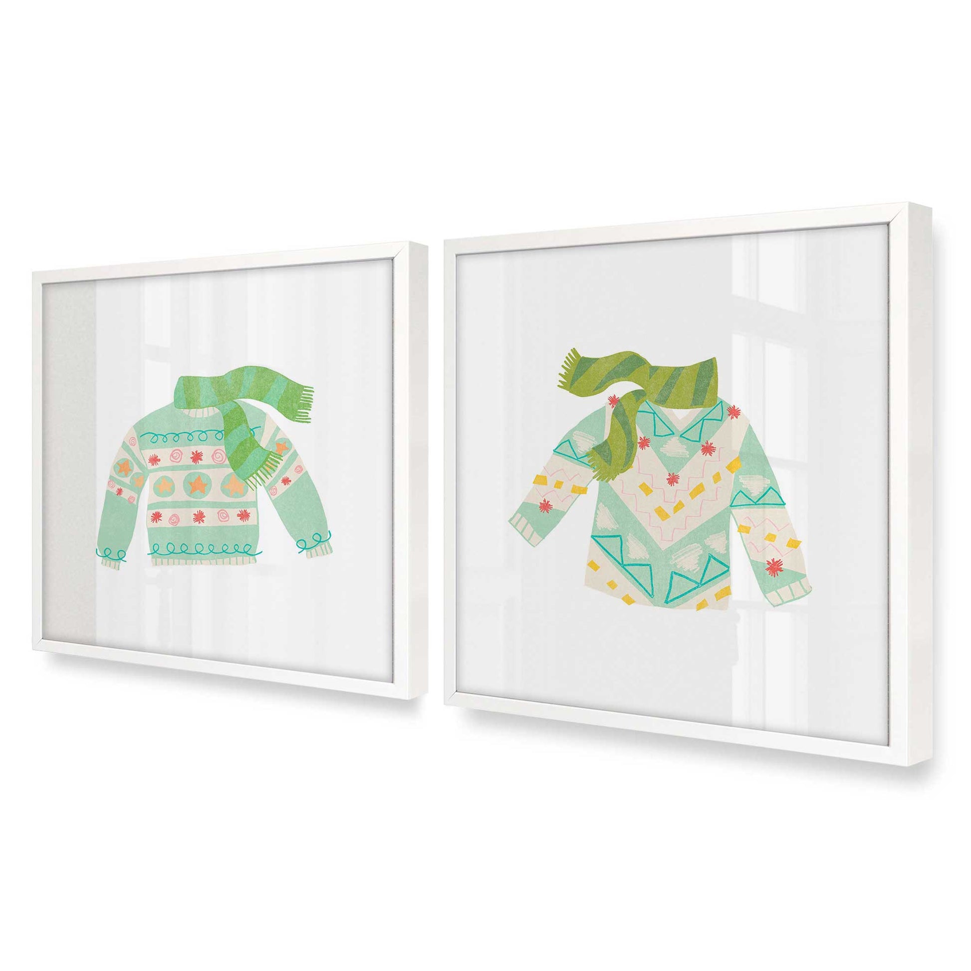 [Color:Opaque White], Picture of art in an Opaque White frame at an angle