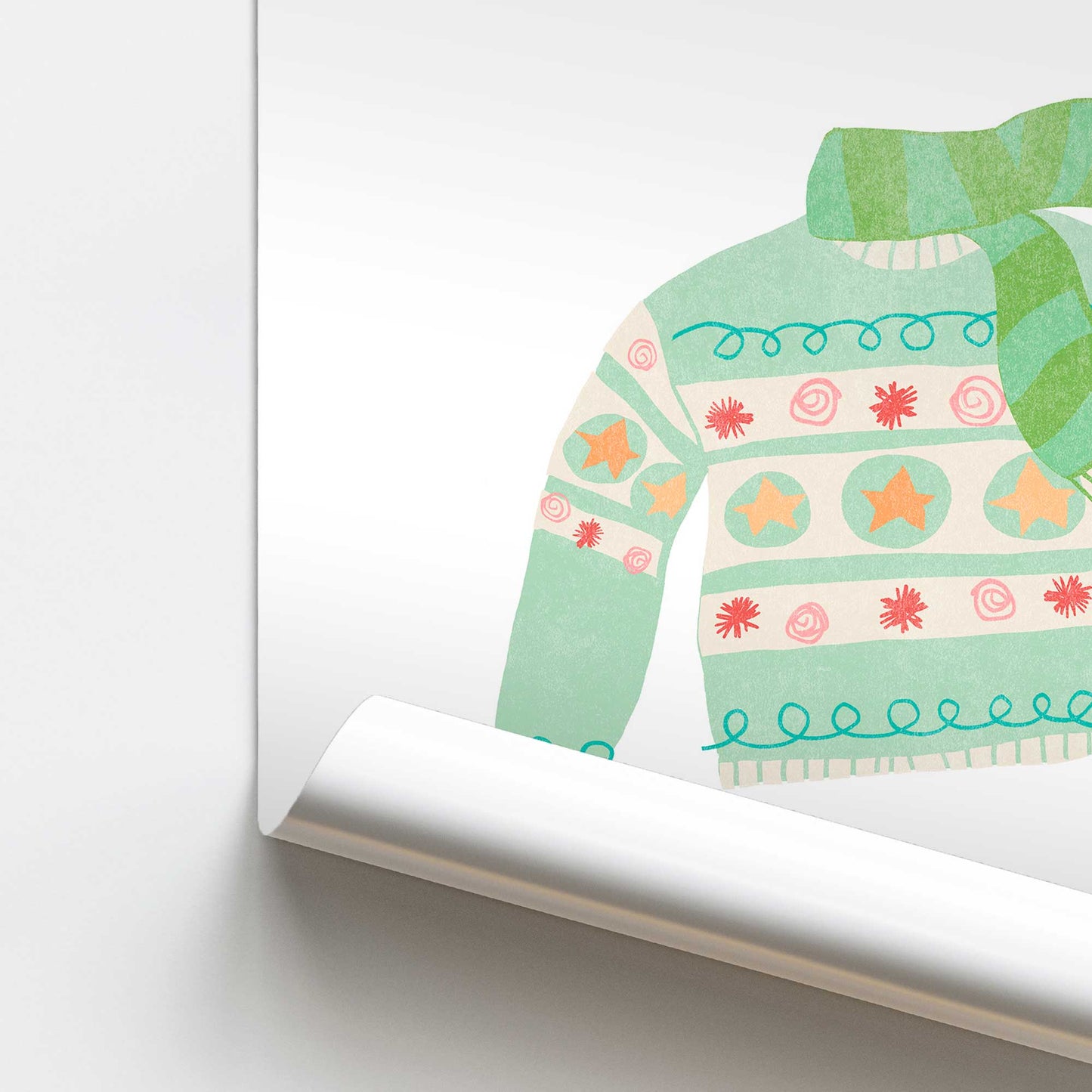 [color:Rolled Print], Picture of close up of art