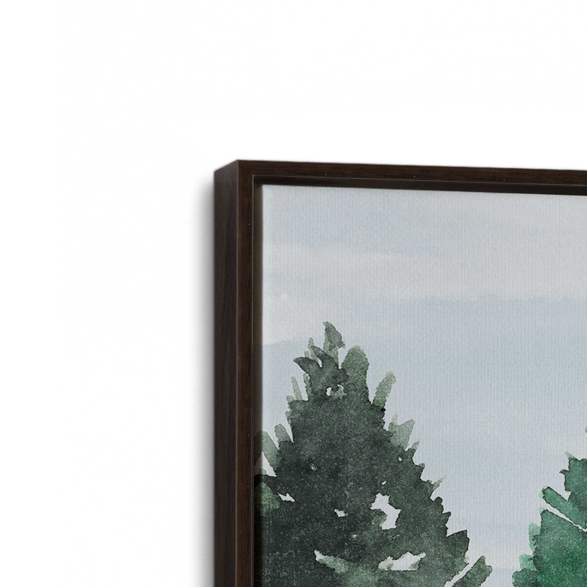 [Color:Espresso], Picture of art in an Espresso frame at an angle