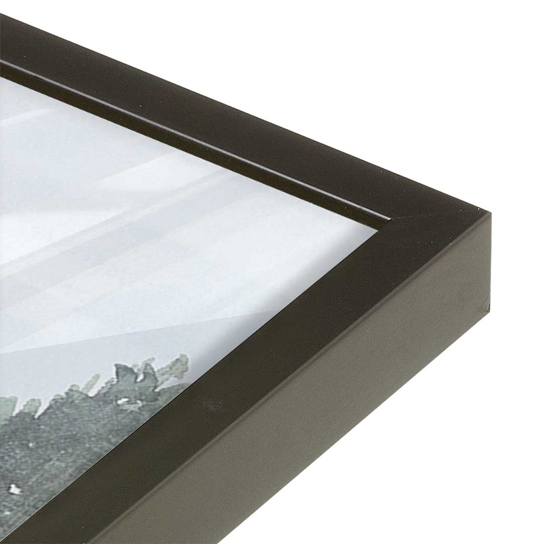 [Color:Satin Black], Picture of art in a Satin Black frame of the corner