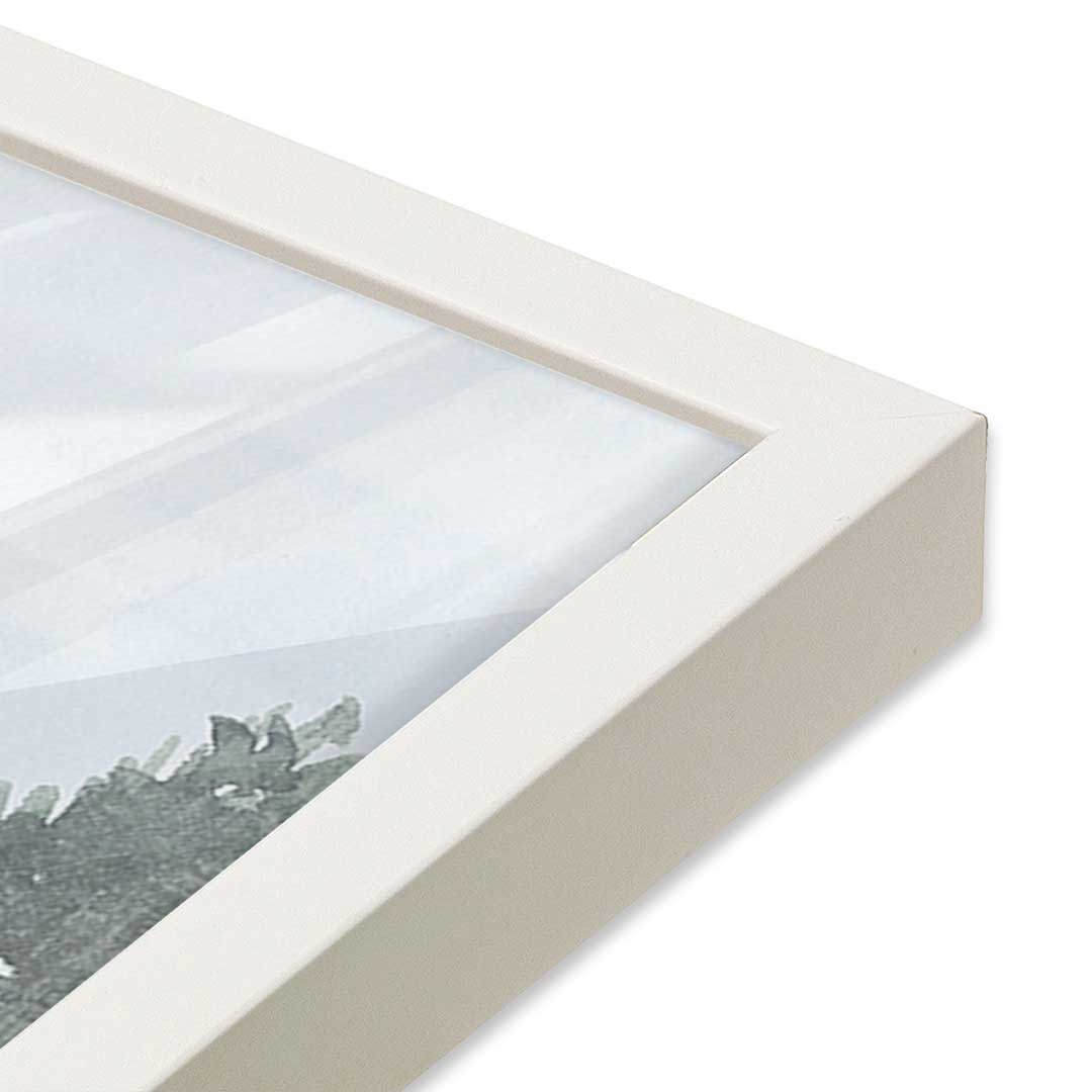 [Color:Opaque White], Picture of art in an Opaque White frame of the corner