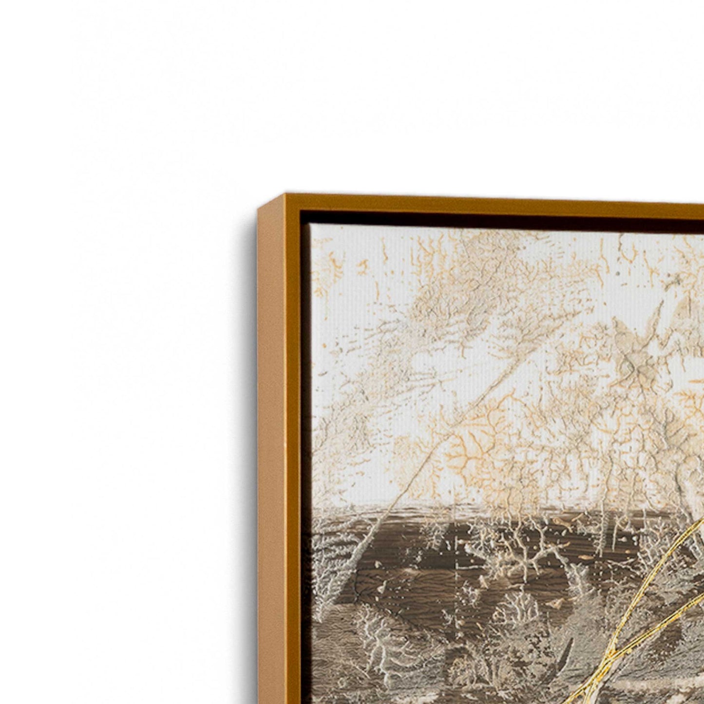 [Color:Polished Gold], Picture of art in a Polished Gold frame at an angle