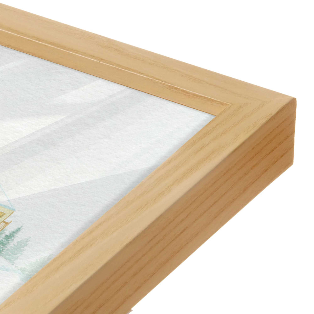 [Color:American Maple], Picture of art in an American Maple frame of the corner