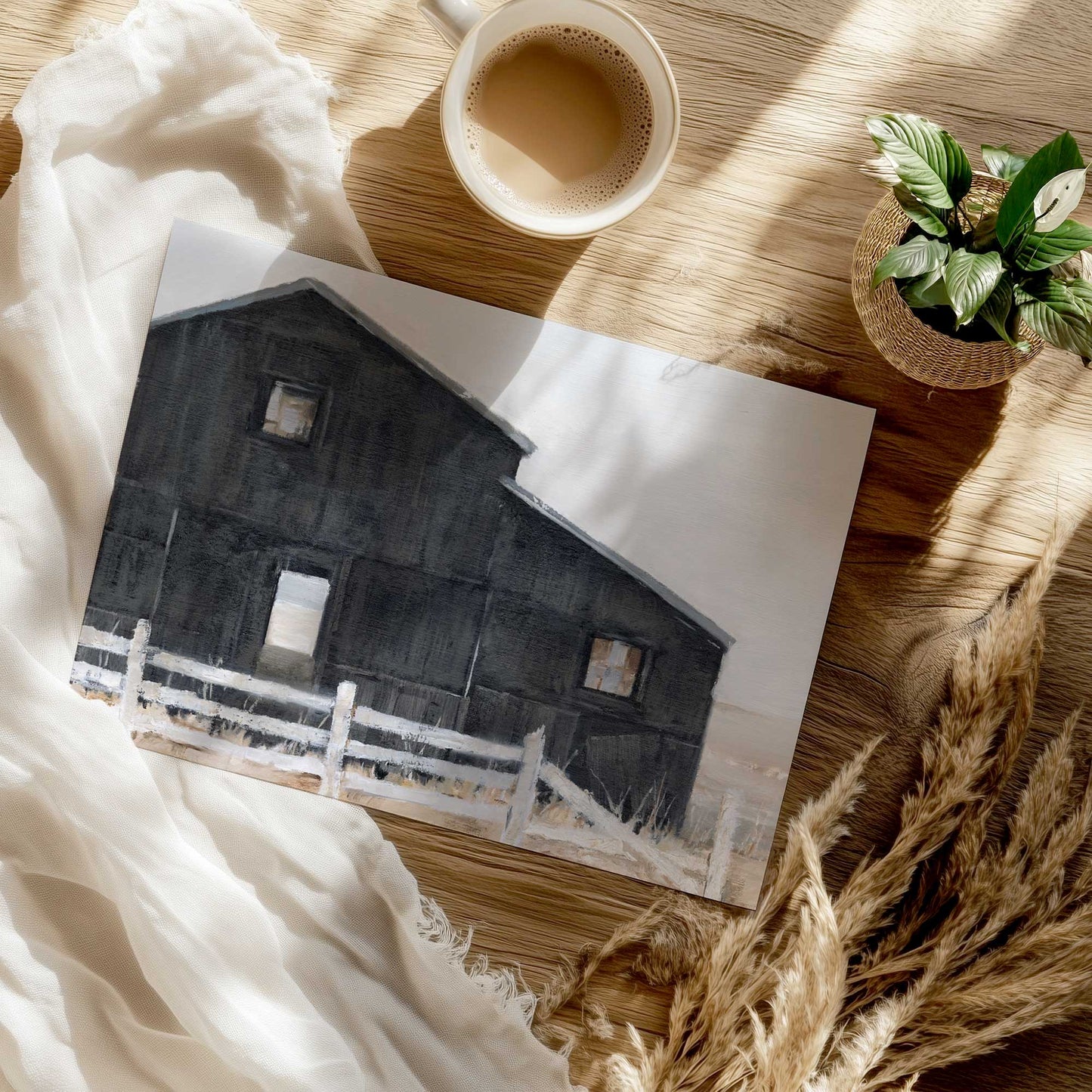 Rustic Black Barn I Art Print