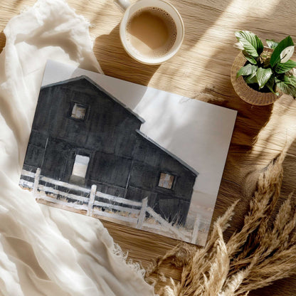 Rustic Black Barn I Art Print