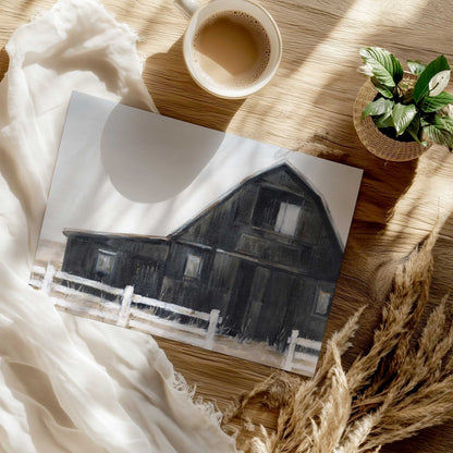 Rustic Black Barn II Art Print