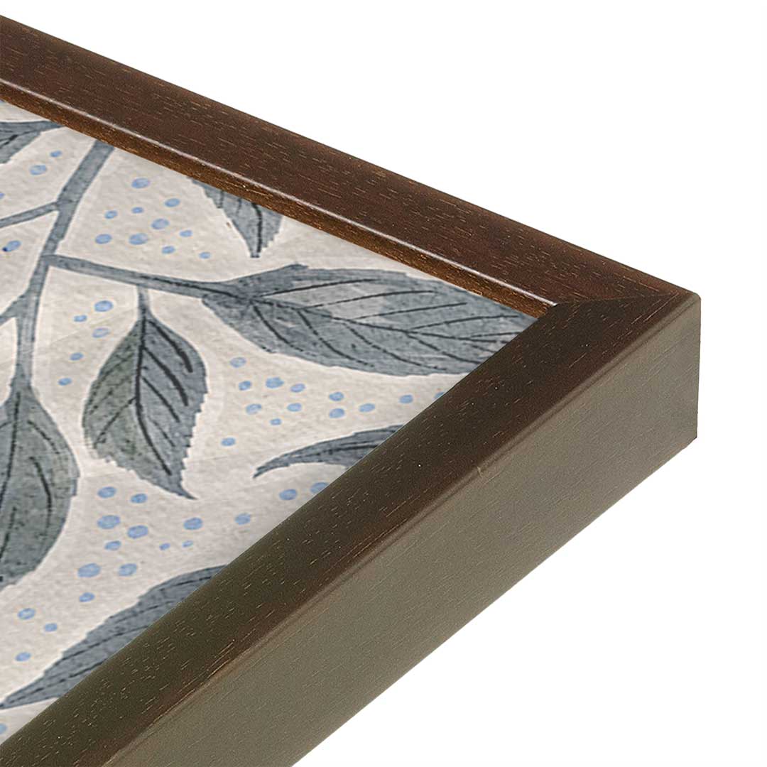 [Color:Brown], Picture of art in a Brown frame at an angle