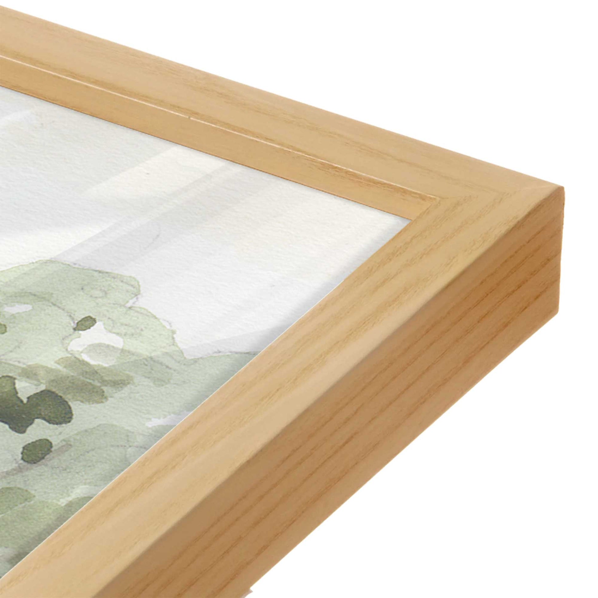 [Color:American Maple], Picture of art in a American Maple frame at an angle