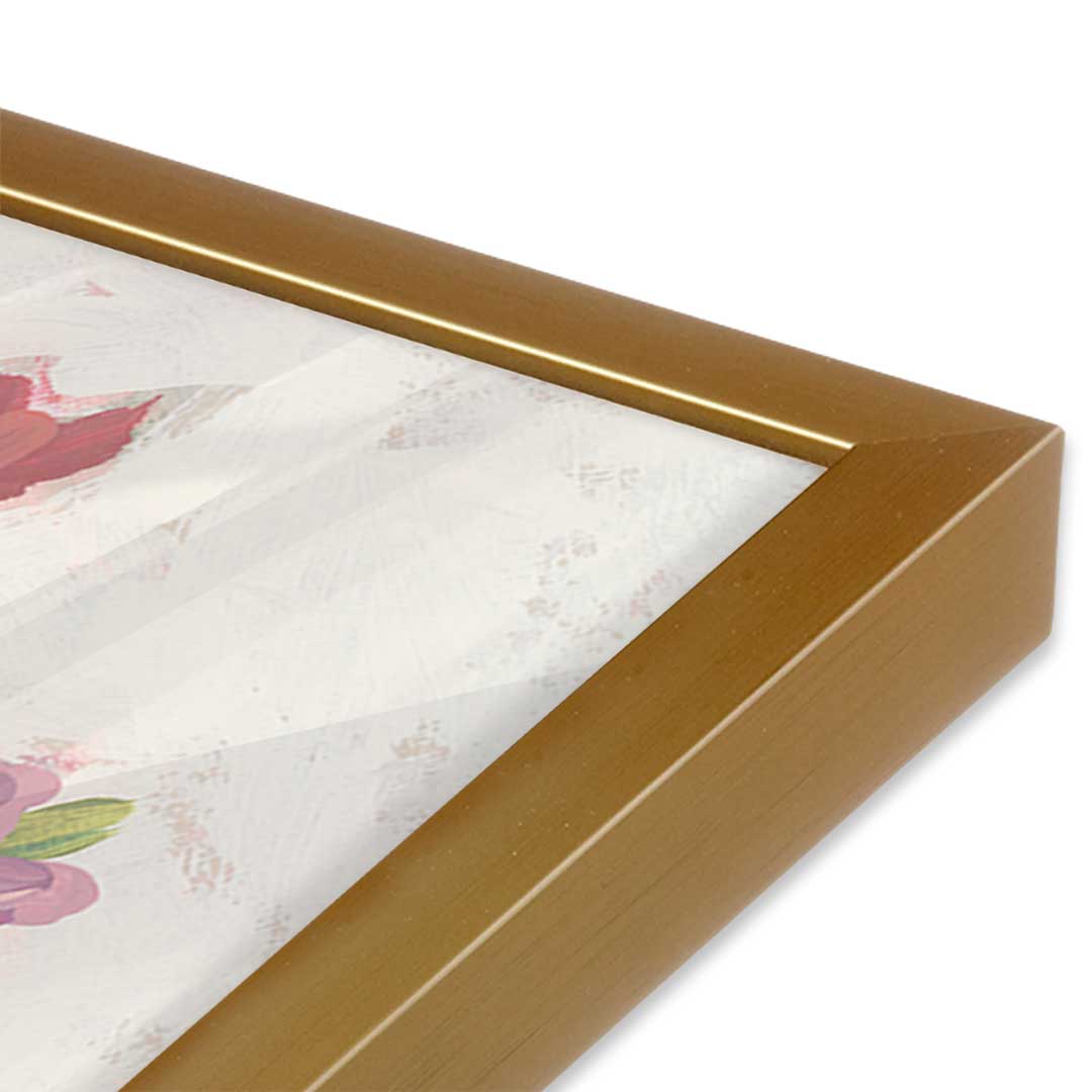 [Color:Polished Gold], Picture of art in a Polished Gold frame at an angle