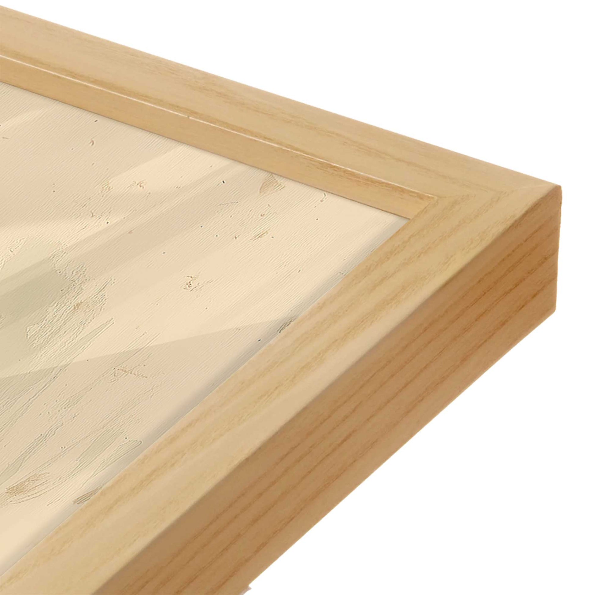 [Color:American Maple], Picture of art in a American Maple frame at an angle