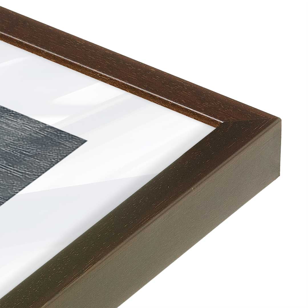 [Color:Brown], Picture of art in a Brown frame at an angle