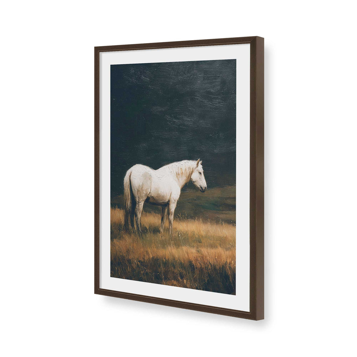 [Color:Brown], Picture of art in a Brown frame of the corner