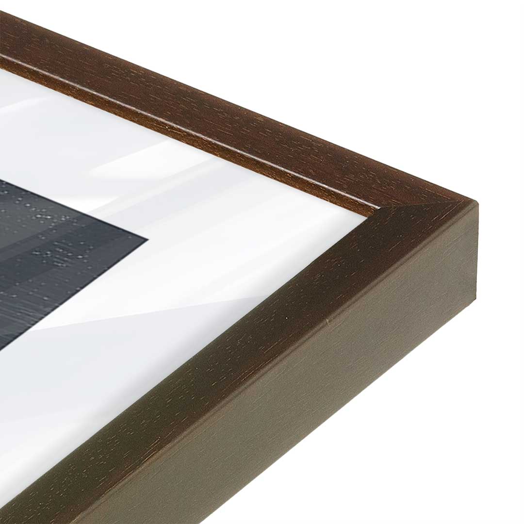 [Color:Brown], Picture of art in a Brown frame at an angle