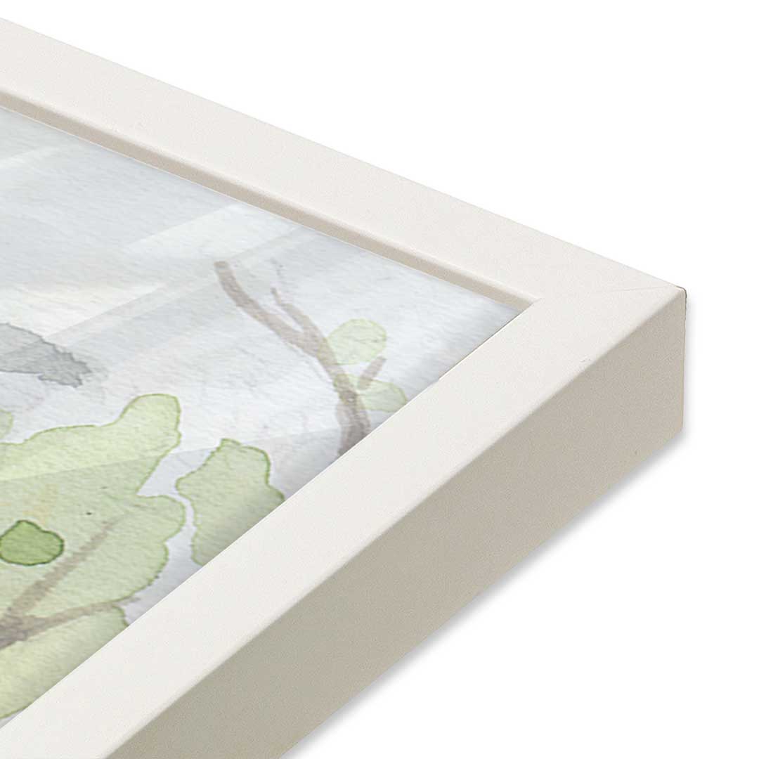 [Color:Opaque White], Picture of art in a Opaque White frame of the corner