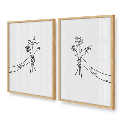 [Color:American Maple], Picture of art in a American Maple frame at an angle
