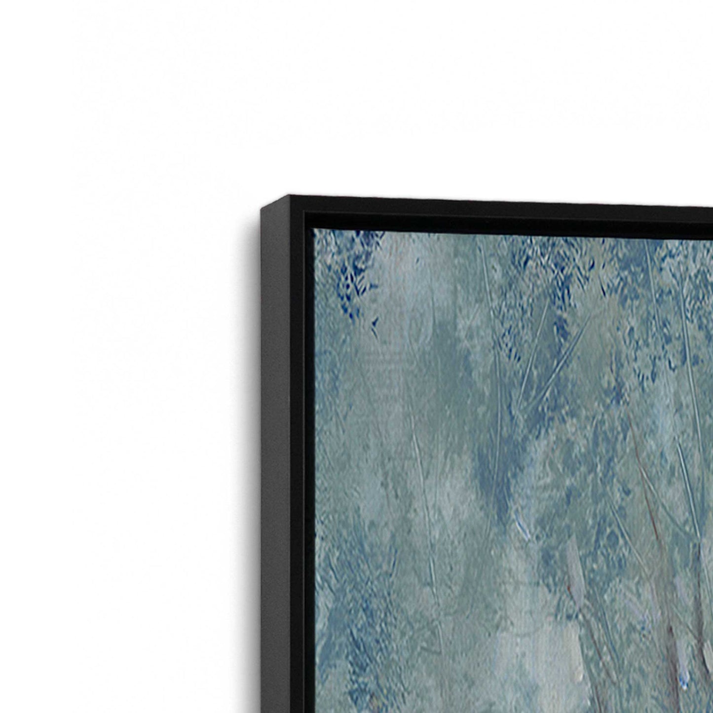 [Color:Satin Black], Picture of art in a Satin Black frame at an angle