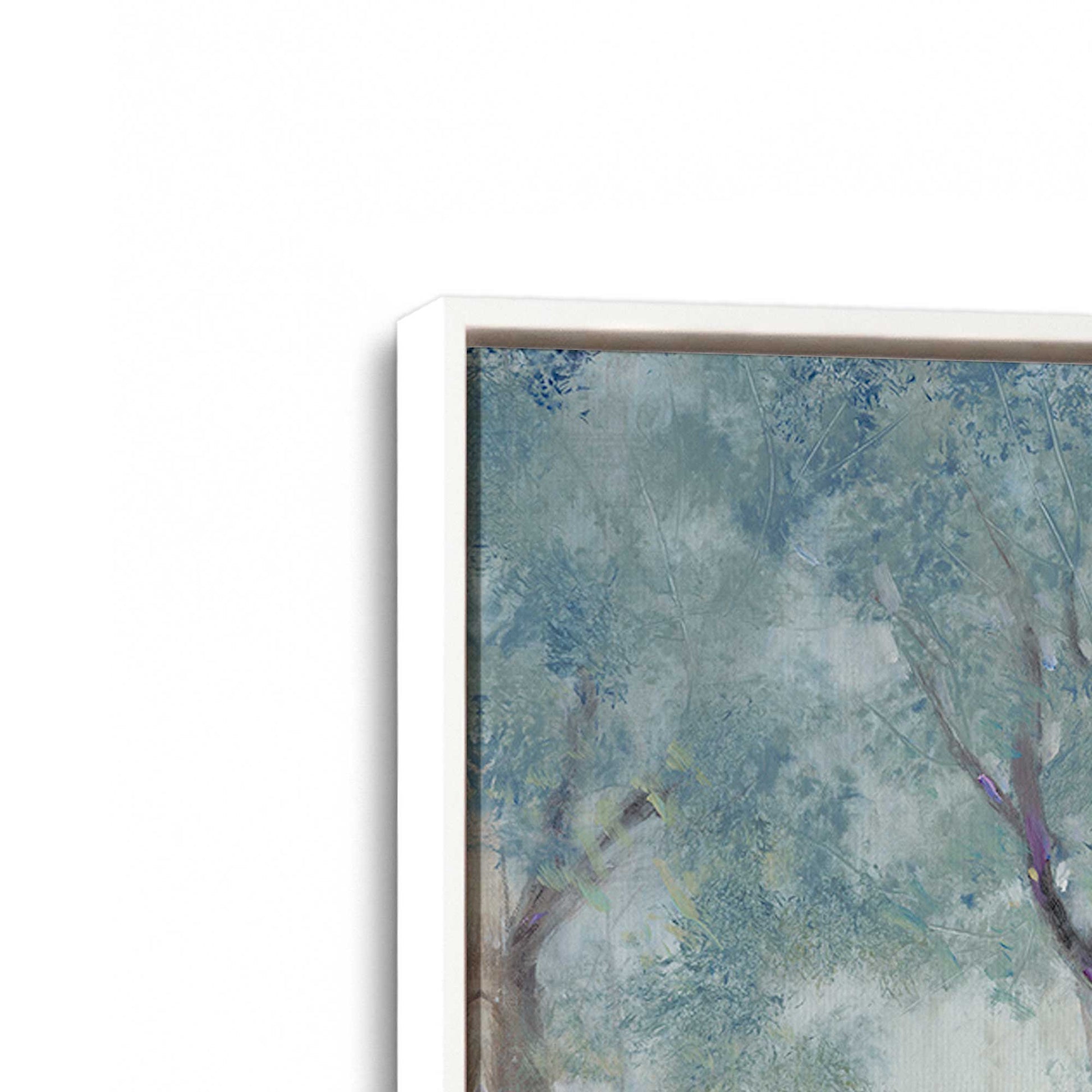 [Color:Opaque White], Picture of art in a White frame at an angle