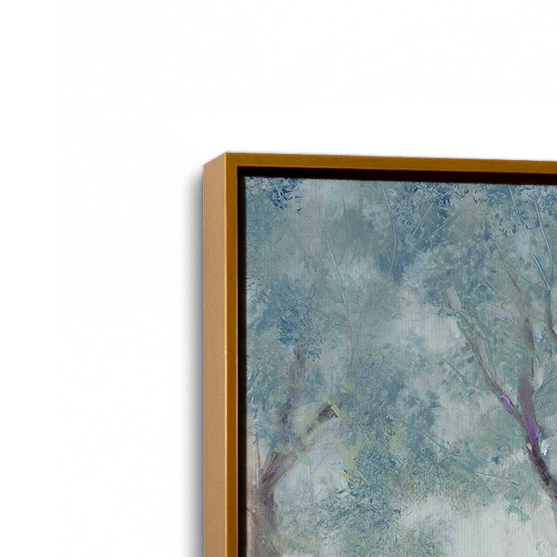 [Color:Polished Gold], Picture of art in a Polished Gold frame at an angle