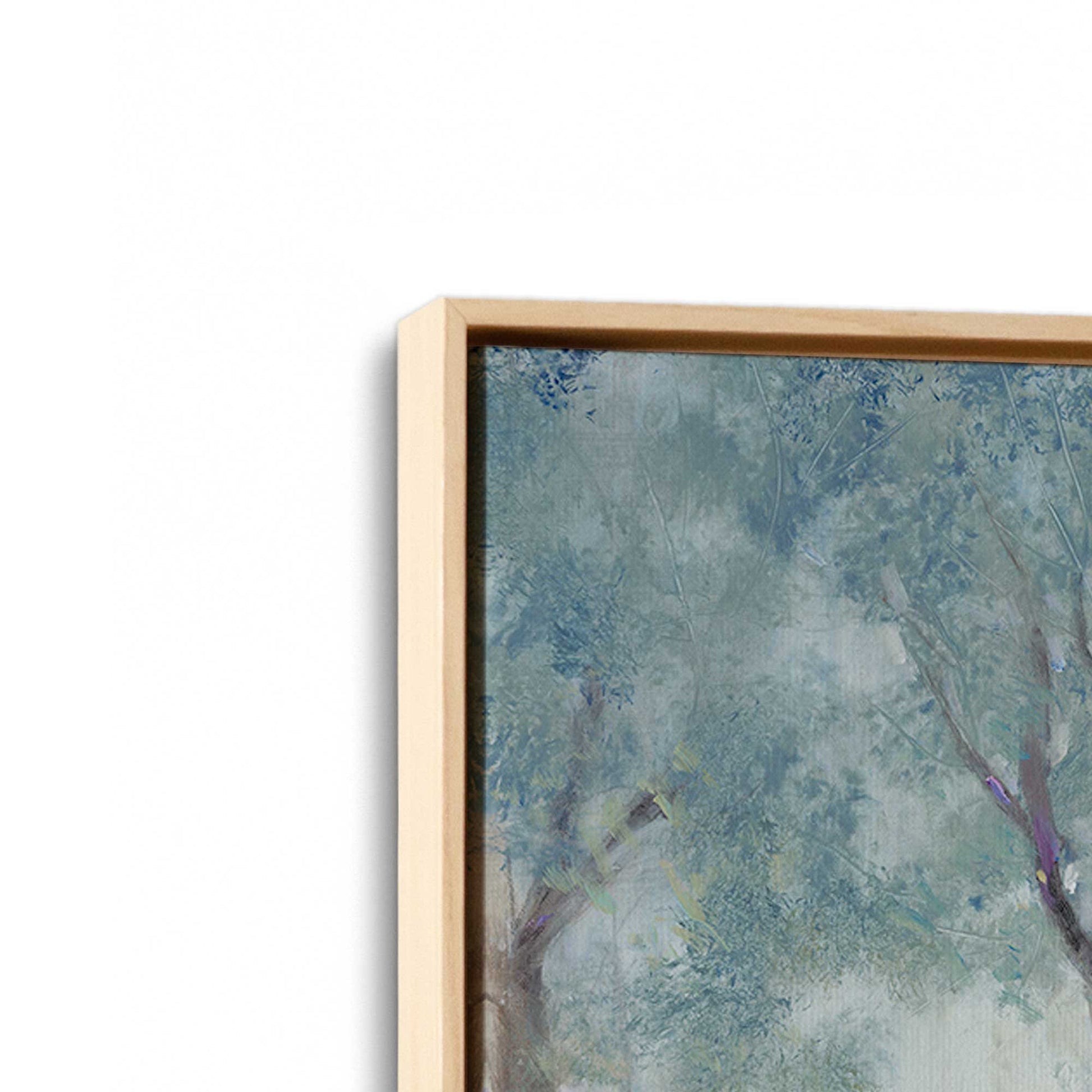 [Color:American Maple], Picture of art in a American Maple frame at an angle
