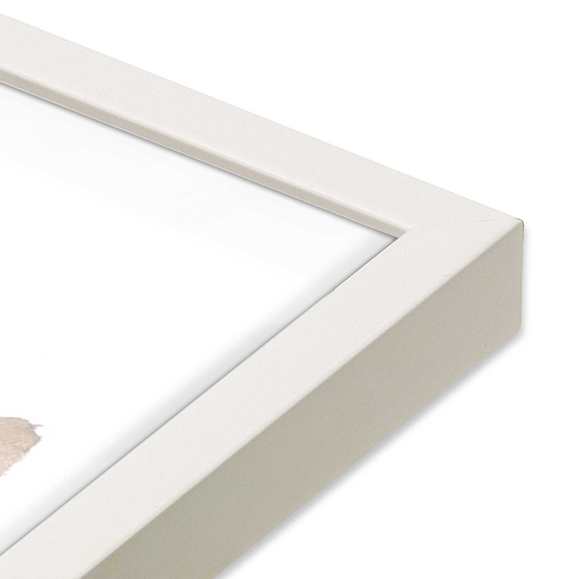 [Color:Opaque White], Picture of art in a Opaque White frame at an angle