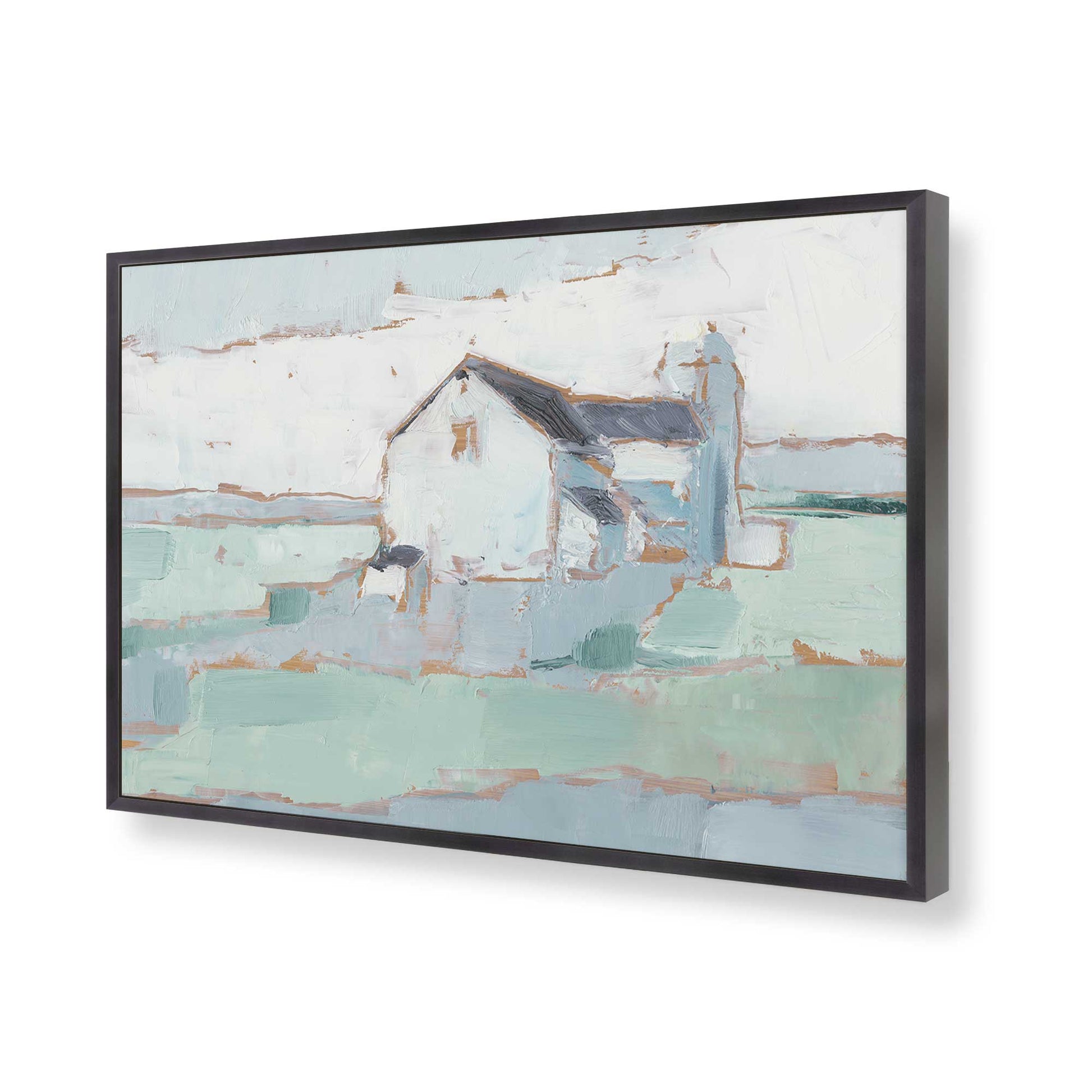 [Color:Weathered Zinc], Picture of art in a Weathered Zinc frame of the corner