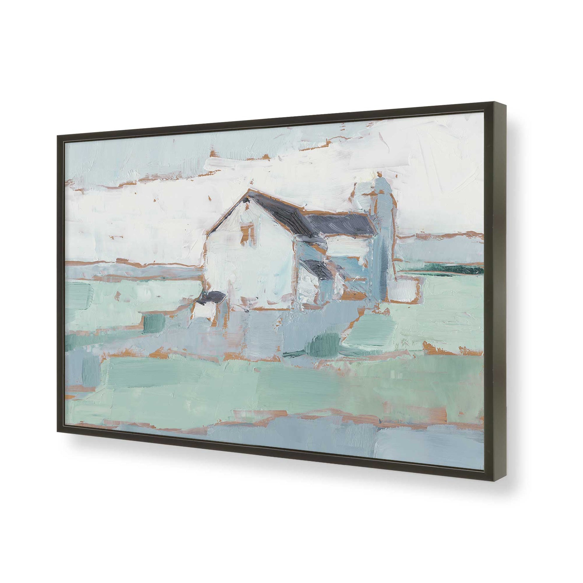 [Color:Satin Black], Picture of art in a Satin Black frame of the corner