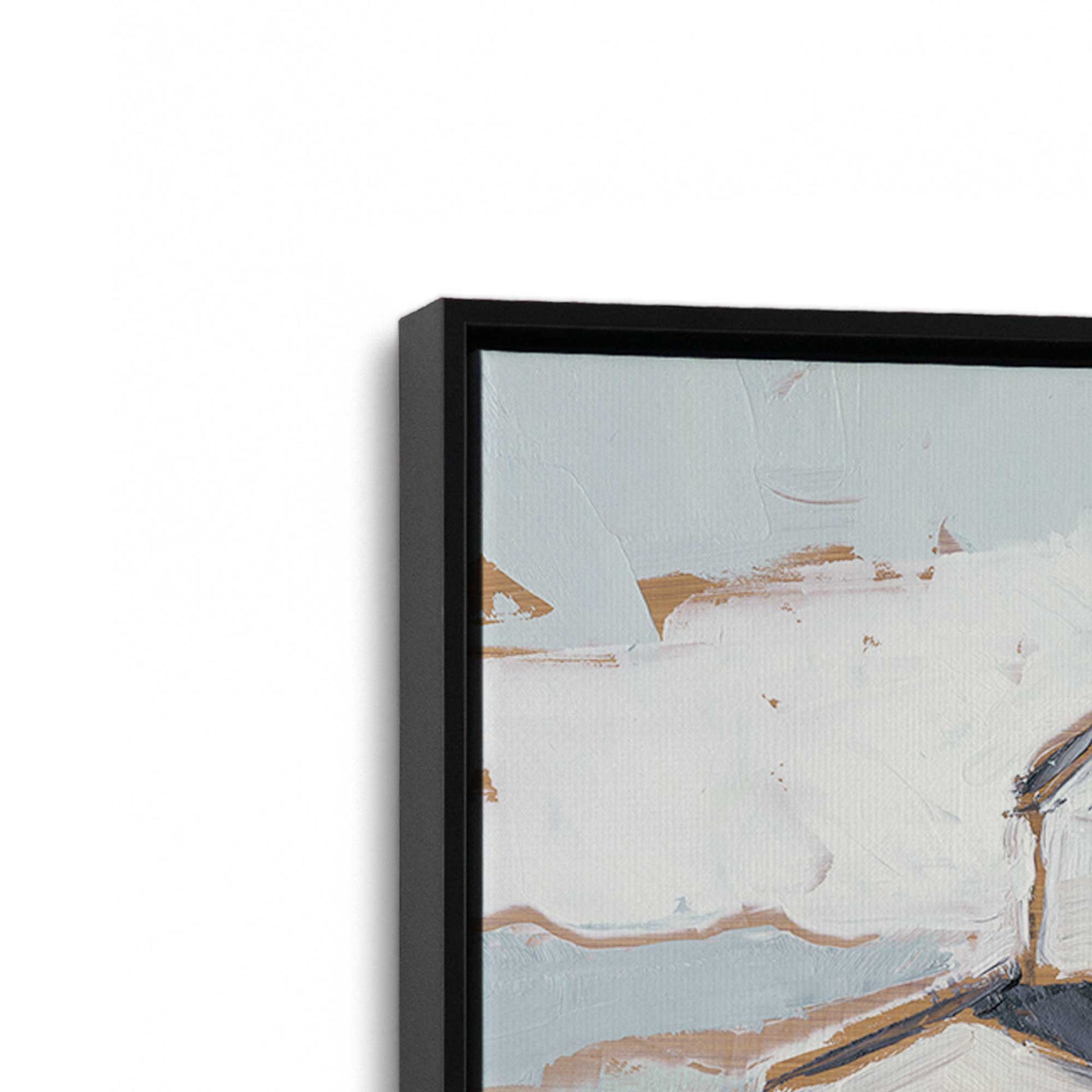[Color:Satin Black], Picture of art in a Satin Black frame at an angle