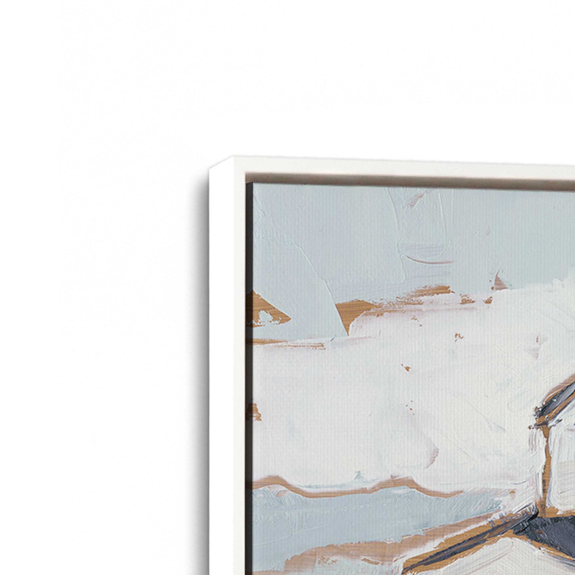 [Color:Opaque White], Picture of art in a White frame at an angle