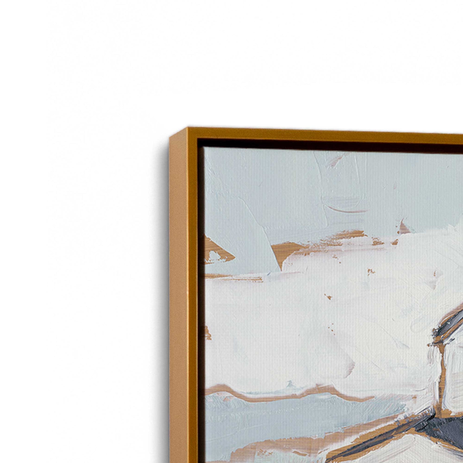 [Color:Polished Gold], Picture of art in a Polished Gold frame at an angle