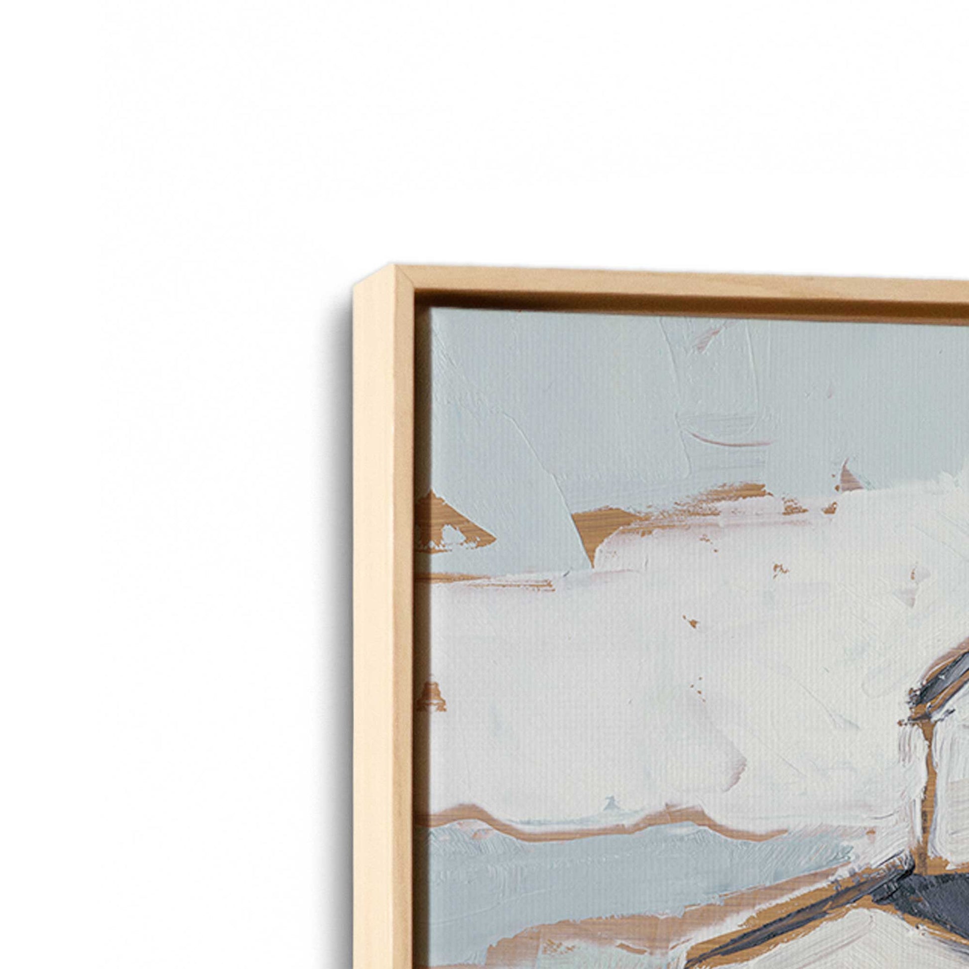 [Color:American Maple], Picture of art in a American Maple frame at an angle