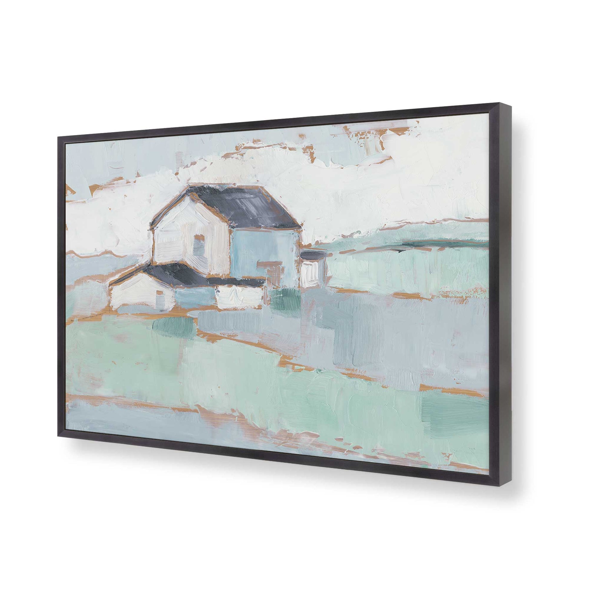 [Color:Weathered Zinc], Picture of art in a Weathered Zinc frame of the corner