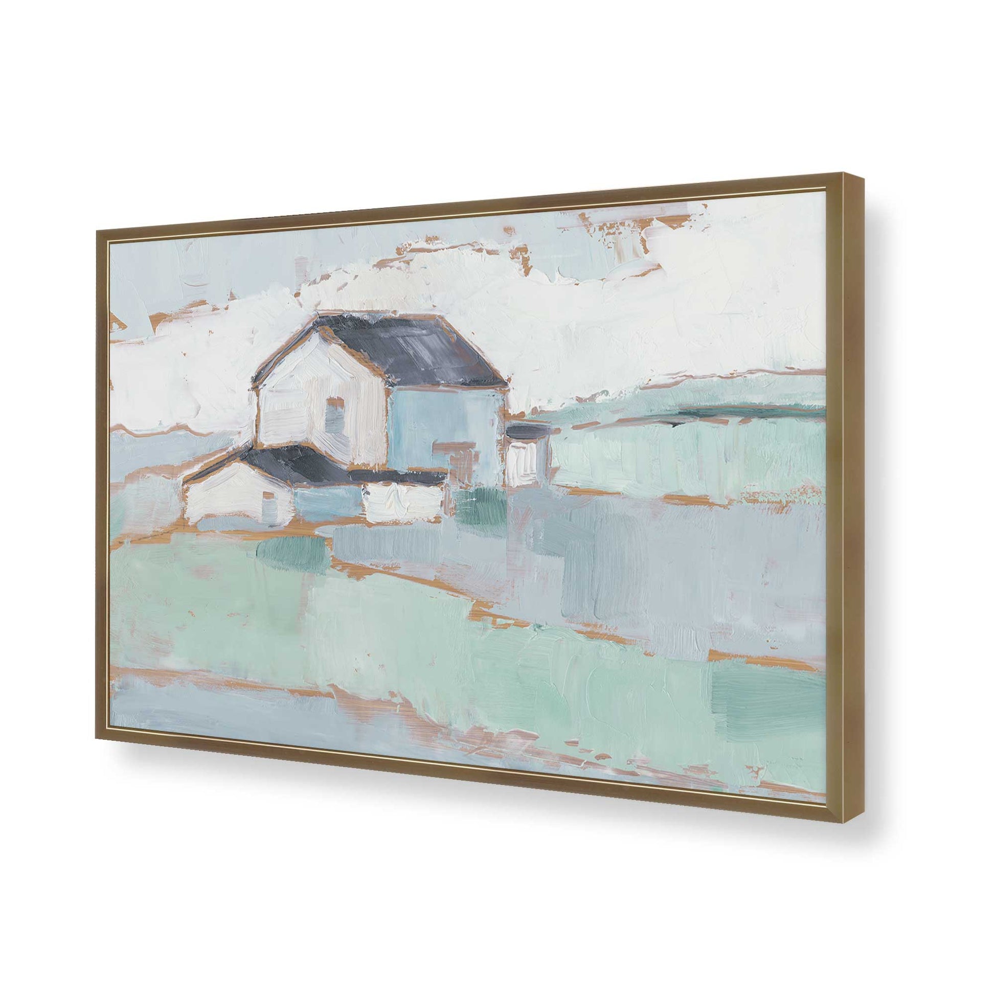[Color:Brushed Gold], Picture of art in a Brushed Gold frame of the corner